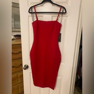 NWT Lulu’s red dress, size small. Thick material with side slit.